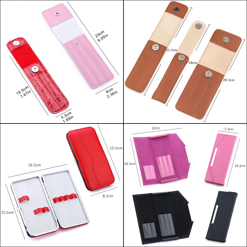 Pinzas para extensión de pestañas, estuche de cuero, colección de soporte para pinzas, caja de almacenamiento, bolsa de almacenamiento segura portátil profesional, herramienta de maquillaje