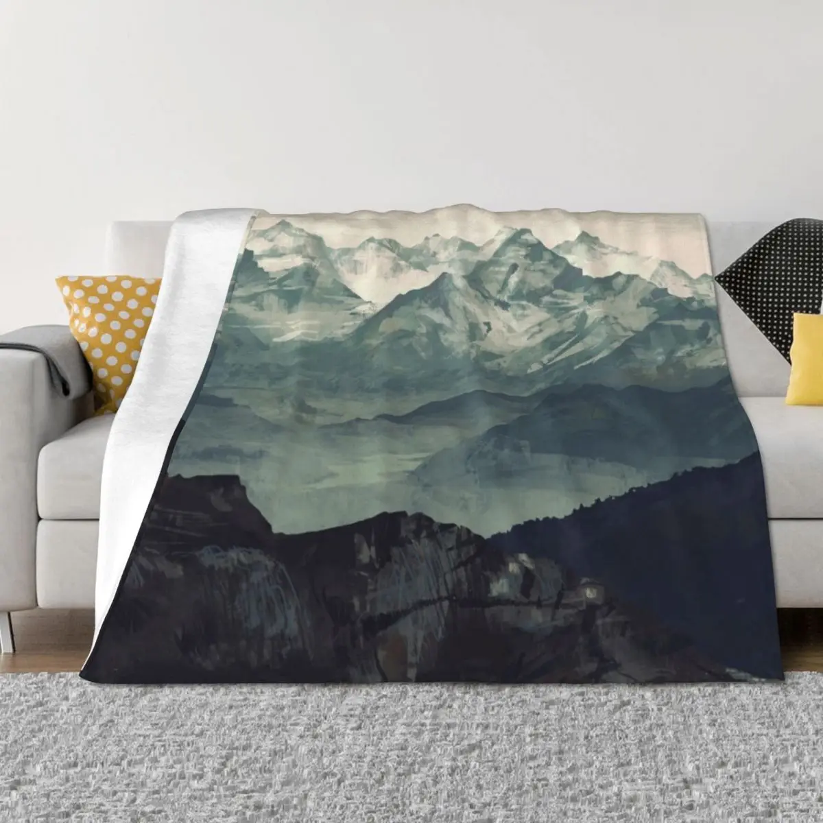 

Mountain Fog Throw Blanket Winter beds Thermals For Travel Warm Baby Blankets