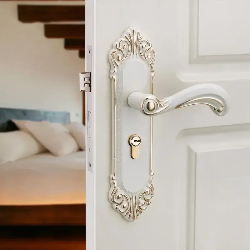 yesVintage Handle Door Lock Wood Door Silent Locker Handle Door Lock for Home Security Interior Lock Set Door Hardware