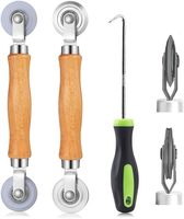 3pcs Mosquito Net Roller Tool Set Wooden Nylon Roller Hook Yarn Changer Screen Repair Kit for Installing Door and Window Screens