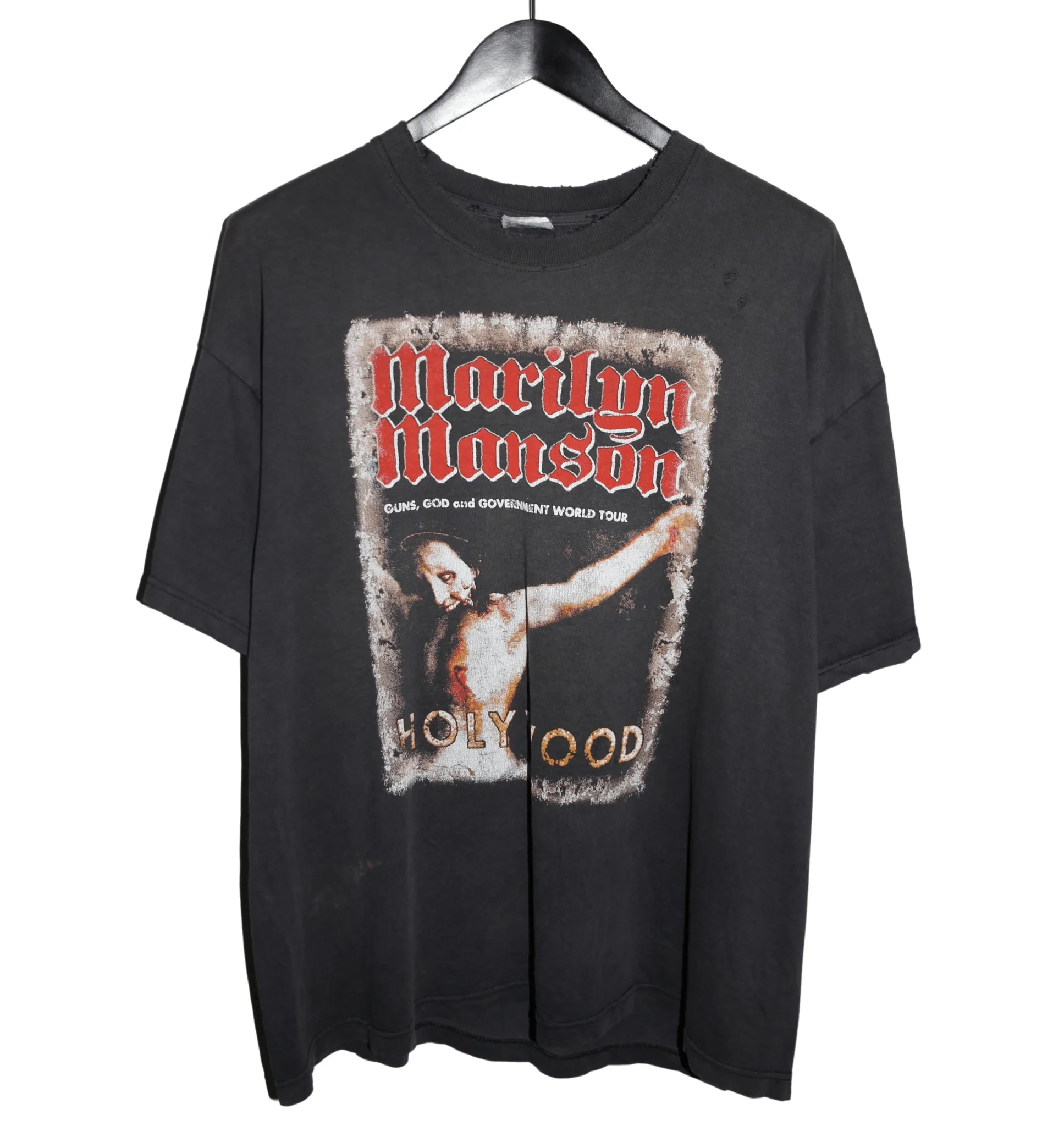 Marilyn Manson 90er Jahre Europäische Industrial Metal Band Grafik T-Shirt Baumwolle Herren Damen Streetwear Tee – Detail 9