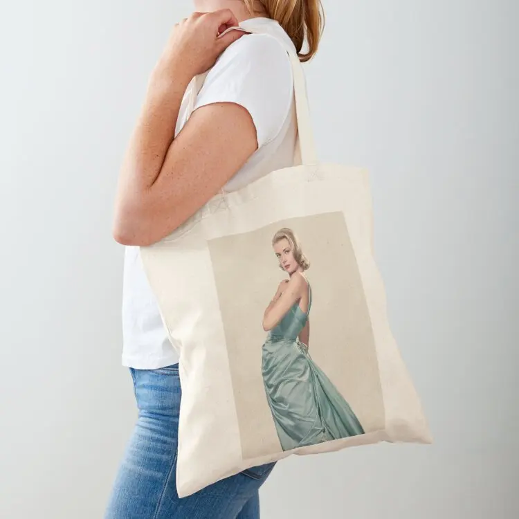 Grace Kelly Cream Background Tote Bag shopping bag logo supermarket folding bag Gift