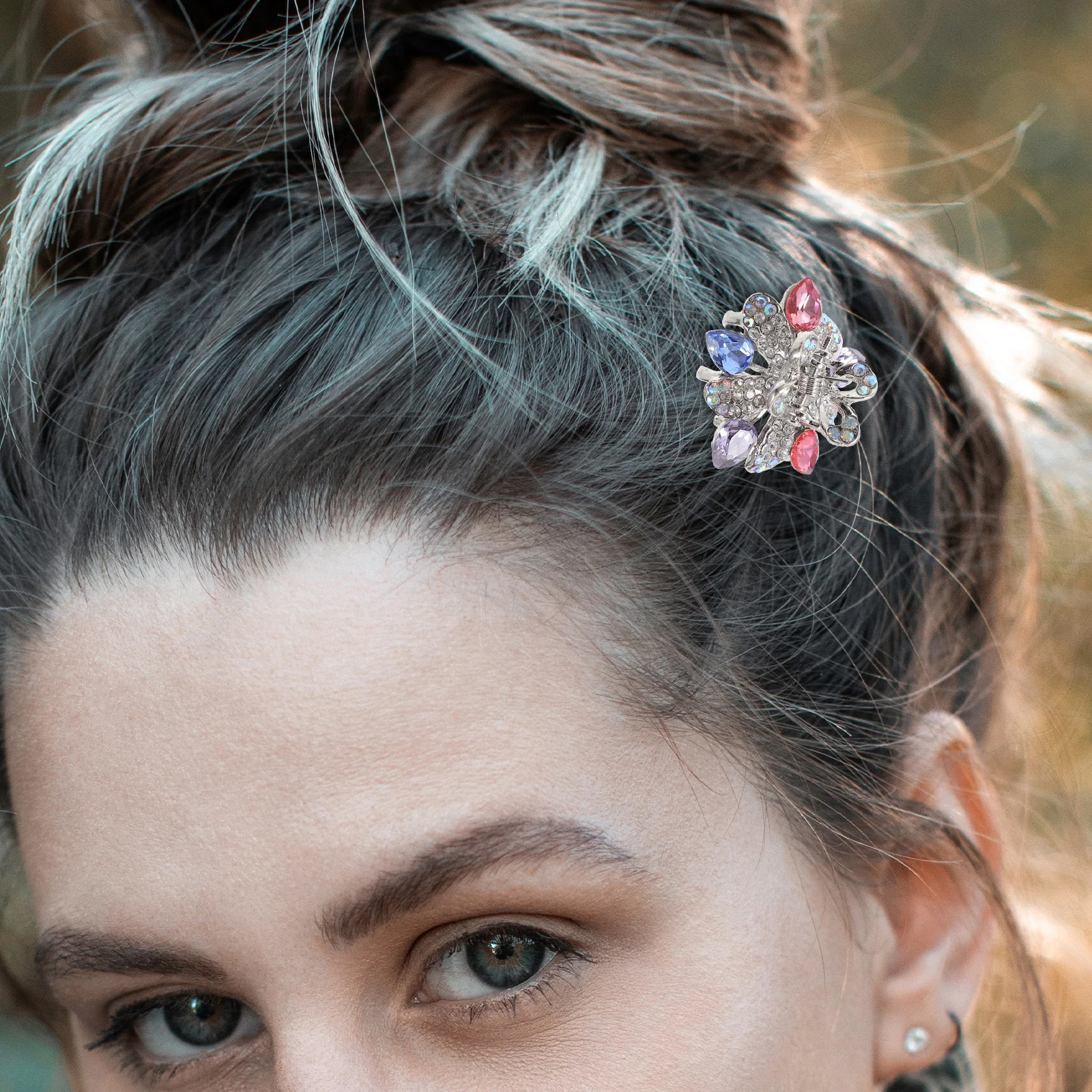 

Purple Metal Hair Claw Clips for Women Small Size Lightweight Comfortable Decorative Hairstyle Accessories for Parties