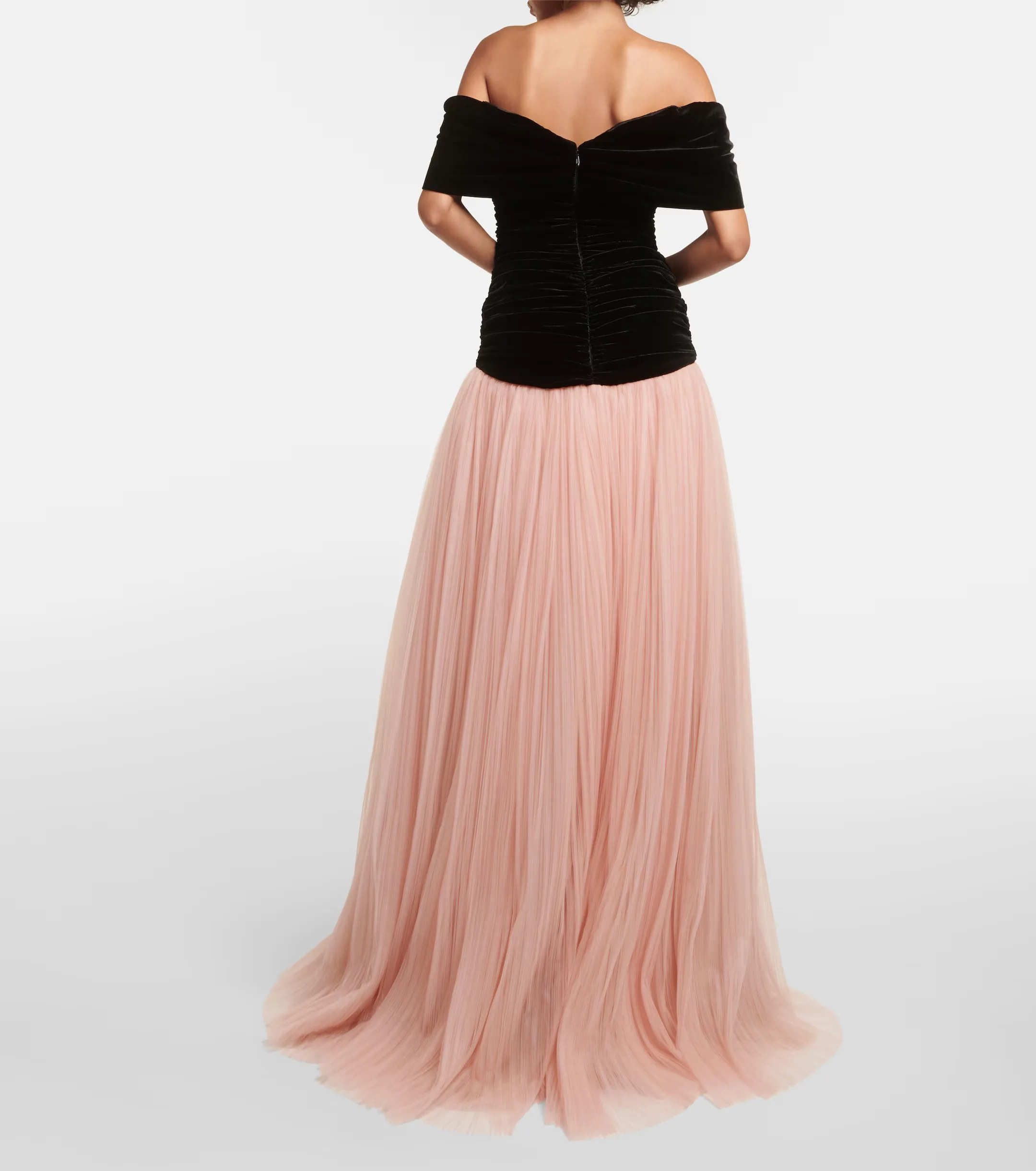 2024 Couture Black and Pink Evening Maxi Dresses Sexy Cut-out Velvet Tulle Formal Party Dress Elegant Prom Gown فساتين سهرة