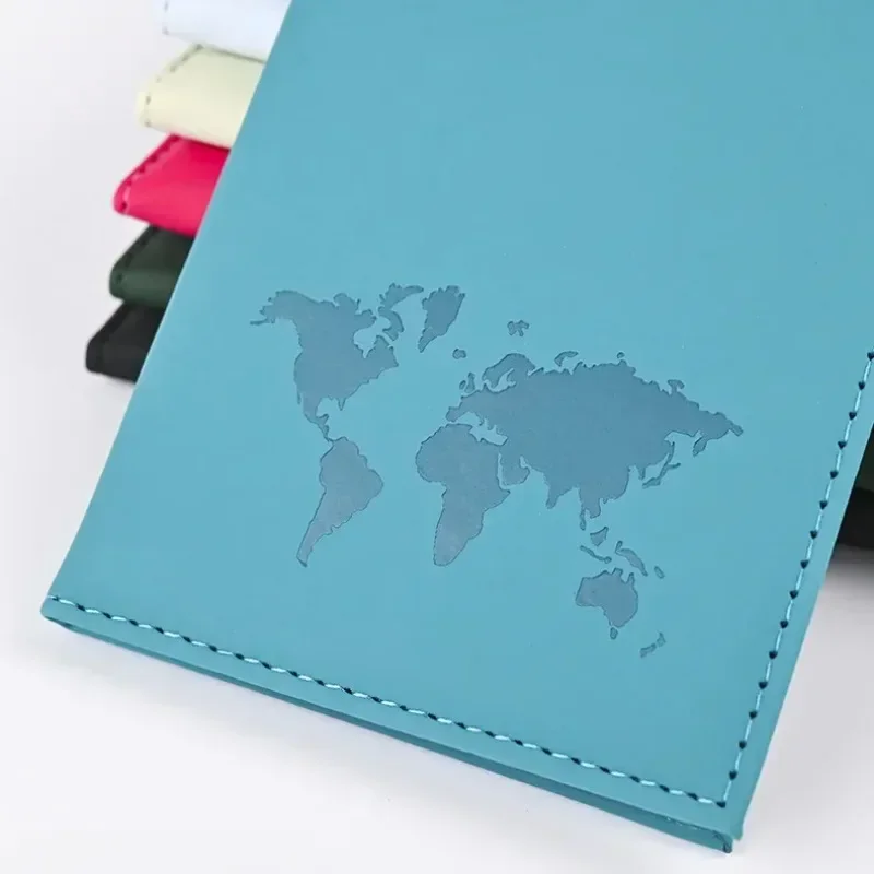 1pc World Trip PU Leather Passport Cover Case Document Sleeve International Travel Passport Holder Protector ID Credit Card Slot