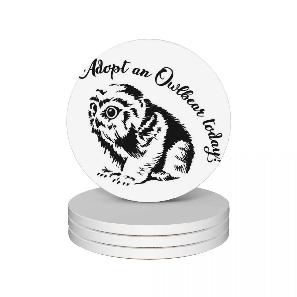 

Baby Owlbear Ceramic Coasters (Set of 4) mug mat slate original Coasters