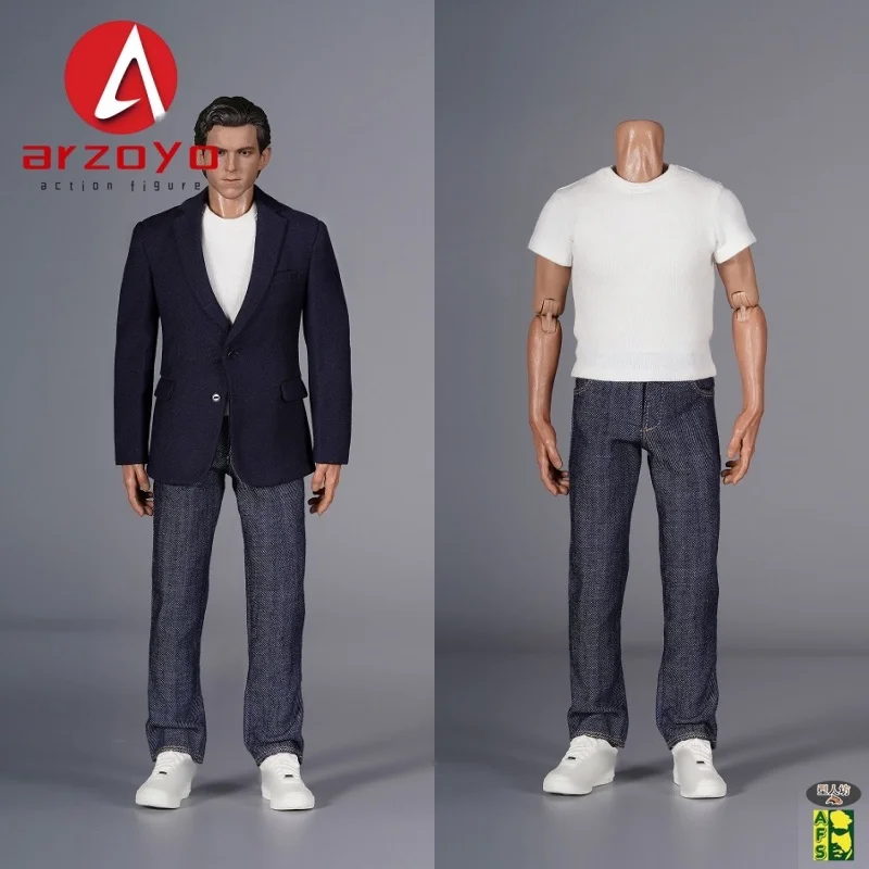 

AFS A019 1/6 Scale Male Leisure Suit Coat Jeans Sport Shoes Clothes Model Fit 12'' AT020 AT011 Soldier Action Figure Body
