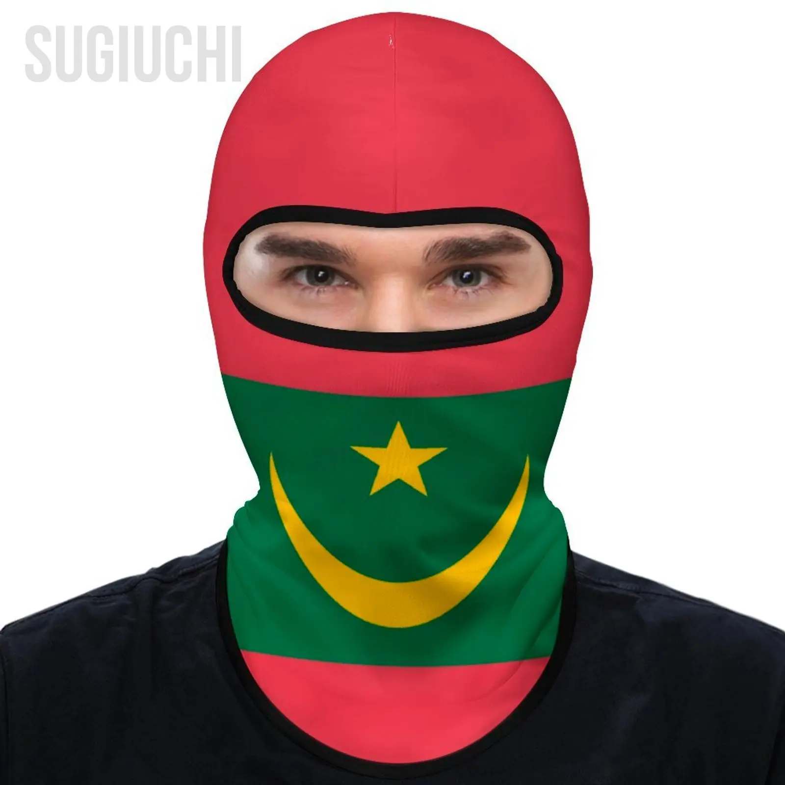 Mauritania Flag Outdoor Cool Sunscreen Motorcycle Face Mask Moto Biker Wind Cap Mask Stopper Windproof Bicycle Cycling Headgear