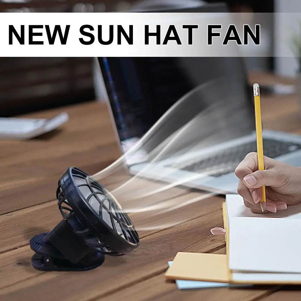 Summer Mini Solar Powered Hat Clip Fan for Outdoor Camping Hiking Wilderness Celling Fans Portable Mini Rechargeable Fan