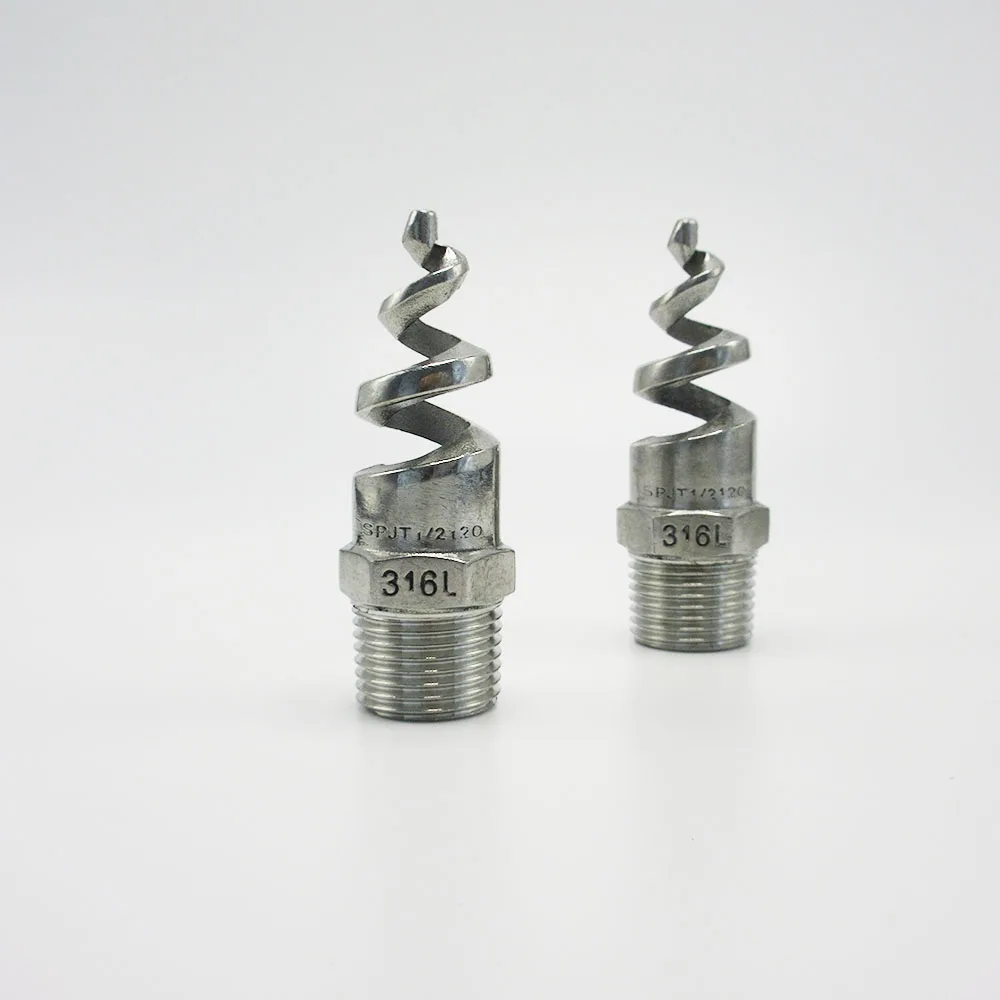304 Stainless Steel Spiral Spray Nozzle BSP Thread 1/4 3/8 1/2 3/4 1 inch Industrial Cooling Dust Removal Atomizing Nozzle