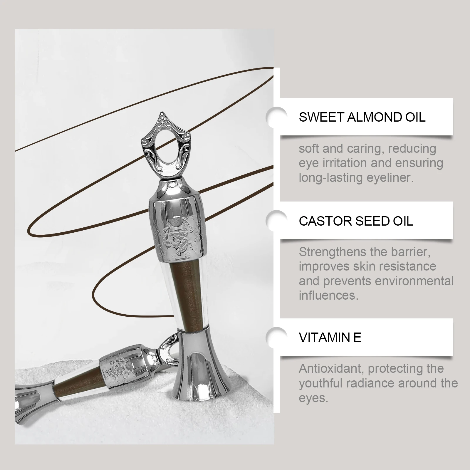 抗酸化作用のあるカラーアイライナー バリアを強化 肌の抵抗力を高める 目の炎症を軽減 自然に長持ち 快適
