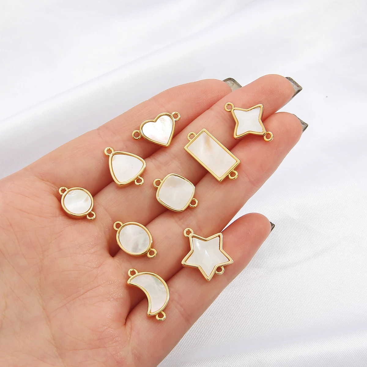 18K Gold Plated 1Pc Butterfly/Moon/Star/Heart Geometric 2-Holes Connectors Copper Charms DIY Necklace Bracelet Pendant Findings
