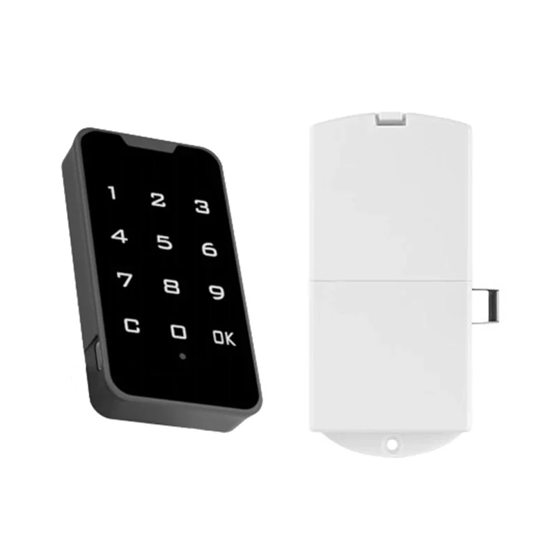 1 Set Touch Keypad Electric Password Cabinet Drawer Automatic Lock Support Public Mode Home Office Gym Hotel