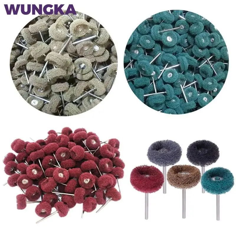 50pcs Mini Brush Scouring Pad Abrasive Wheel Nylon Fiber Grinding Sanding Head Buffing Polishing Wheel 1