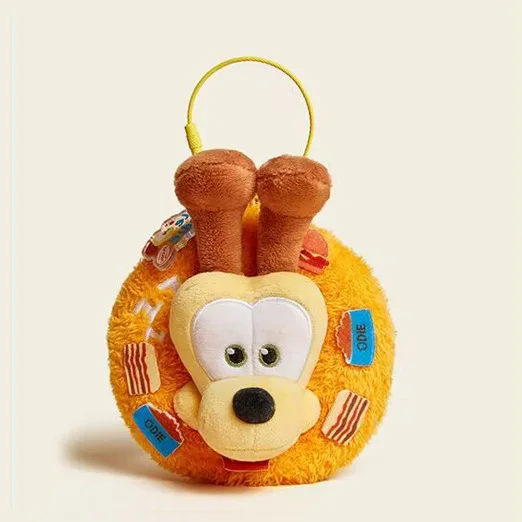 Kawaii Garfield juguete de peluche colgante llavero de coche lindo gato regordete naranja bolsa de auriculares esponjosa Odie dibujos animados Anime monedero regalos