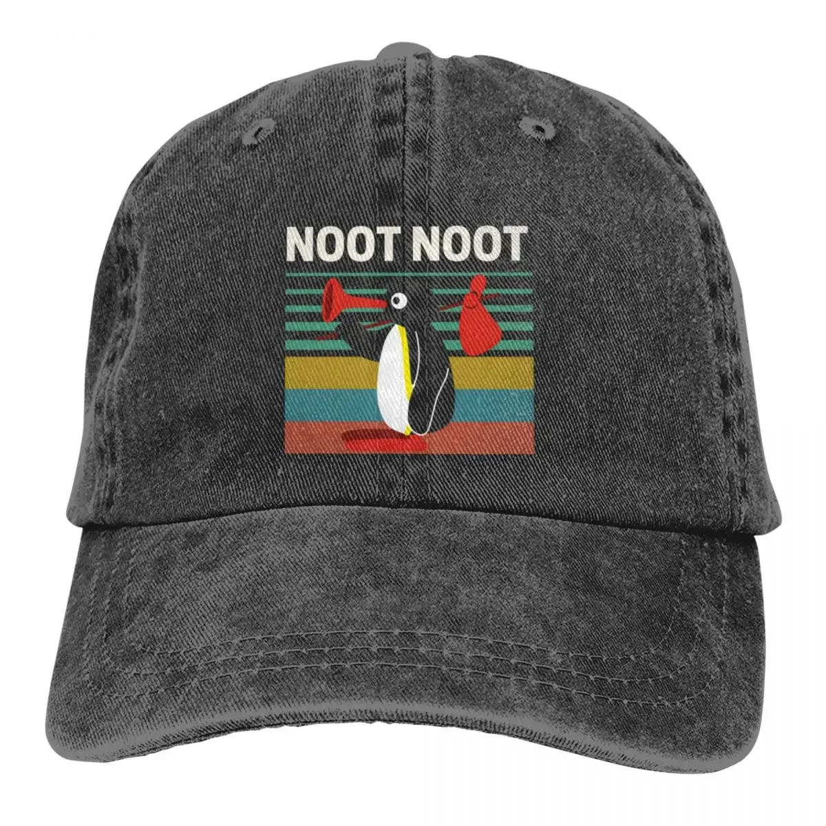 Vintage Noot Noot Pingu Penguin Meme Funny Cartoon Baseball Cap Unisex Style Distressed Washed Headwear Outdoor Gift Hats Cap