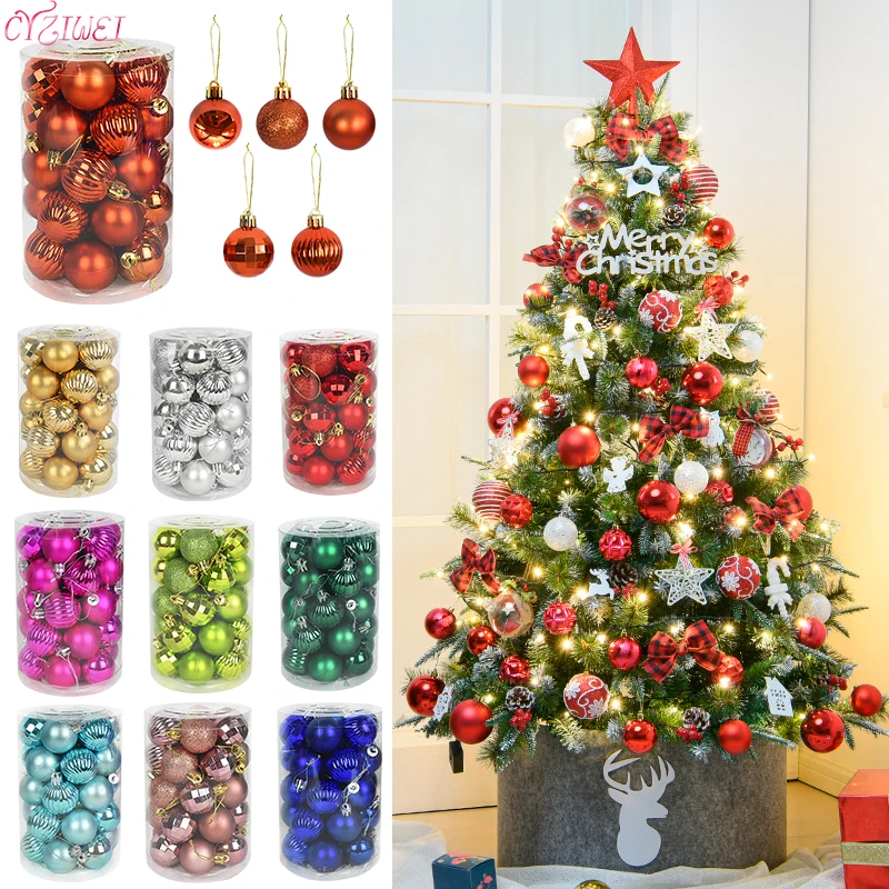 24/34pcs Christmas Balls Christmas Tree Decor Hanging Ornament Christmas Decor For Home Xmas Navidad Christmas 2022New Year Gift