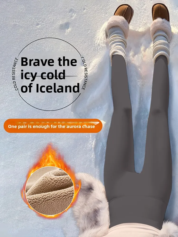 

Женские утепленные зимние леггинсы для йоги с высокой талией из овечьего флиса, утягивающие живот и приподнимающие ягодицы