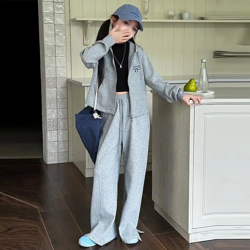 

Kawaii повседневное пальто, топы, модный комплект из 2 предметов, детская одежда, куртка, оптовая продажа, спортивная одежда для девочек, кардиган с капюшоном, повседневная одежда