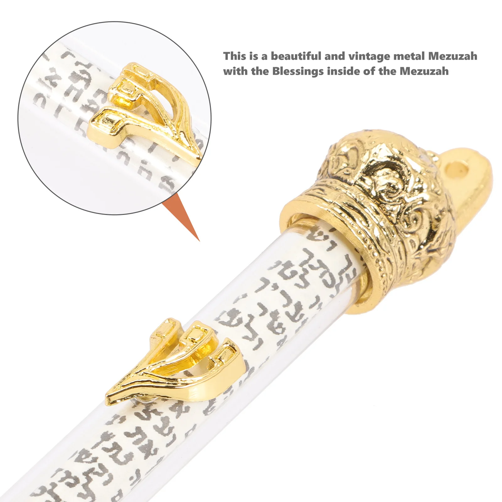 Metallo Mezuzah Porta ebraica Mezuza Decorativo religioso Porta in metallo Ornamento laterale Mezuzah Scroll Regali ebrei Decorazioni per la casa