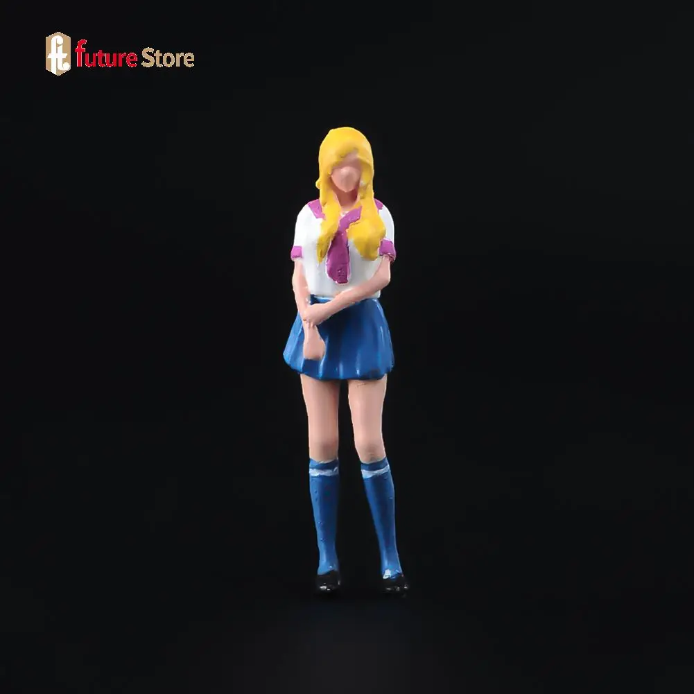 ANT Resin  1/64  Yellow Haired Student Dress Girl Diorama Figure Model Miniature Creative Photography Display Collection