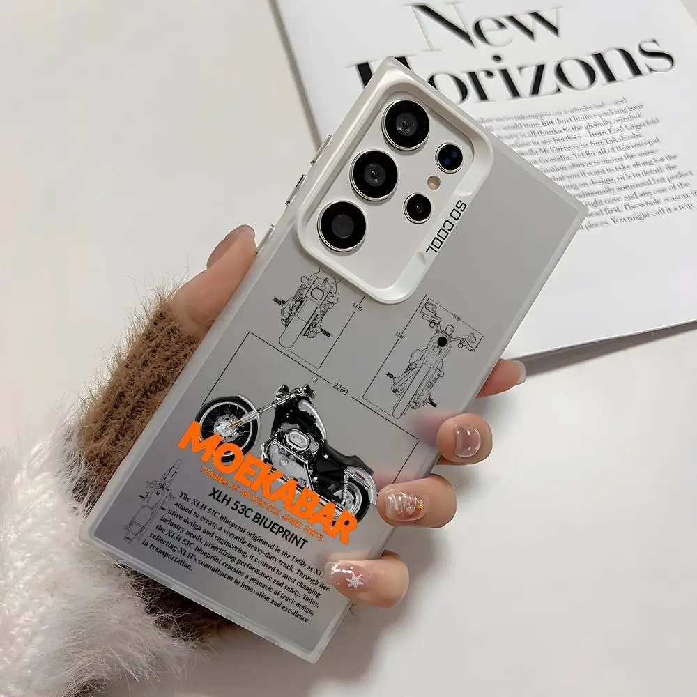 H-Harle ريترو دراجة نارية قضية الهاتف لسامسونج غالاكسي S25 حافة S24 S23 S22 S21 S20 الترا فوندا سيليكون الملونة جراب هاتف #3