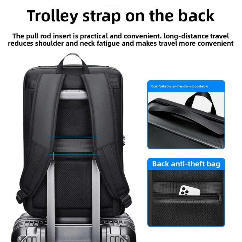 BackpackABSHard Shell Backpack Men's Fashion Cool Computer Business Office Waterproof Business Tripbackpack