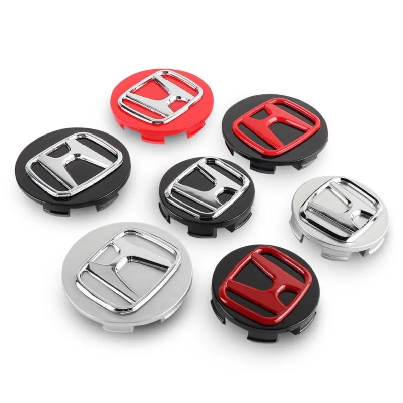 4 pçs 56/60/58/69mm emblema tampa central da roda do carro hub cobre emblema para honda odyssey spirior CR-V civic HR-V cidade accord ajuste piloto