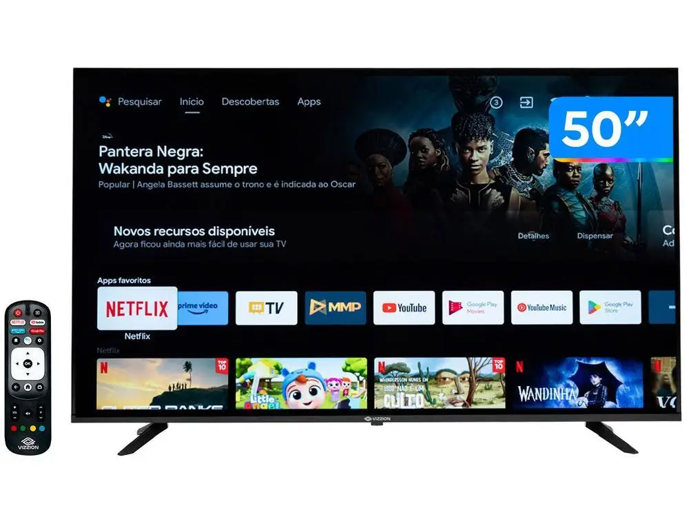 Smart TV 50” 4K DLED Rig Vizzion BR50GUA IPS