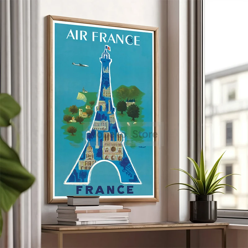 Air France Vintage Travel Poster Europe France Tourism Prints Canvas Painting Wall Art Pictures Home Living Room Vintage Decor
