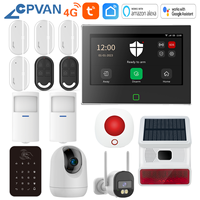 CPVAN 7 inch Home Alarm System Wireless WiFi 4G Tuya smart House burglar Security Protection Alarm Kit Built-in 5000mAh Battery