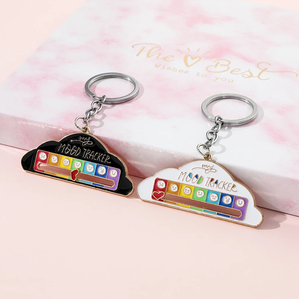 Men'S Accessories Chain - Cloud Shape Keychain Sliding Interactive Mood