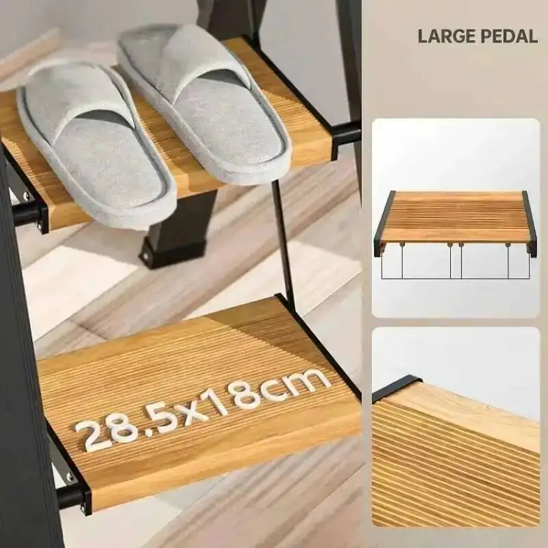 سلالم من سبائك الألومنيوم قابلة للطي 2/3/4 مقاعد متدرجة سلم للمنزل سلم تلسكوبي سميك T متعدد الوظائف #4