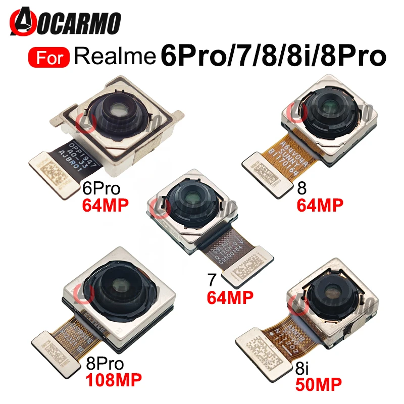 For Realme 8 7 4G 5G 6 Pro 8Pro 6i 8i Back Rear Big Main Primary Camera Module Flex Cable Replacement Repair Parts