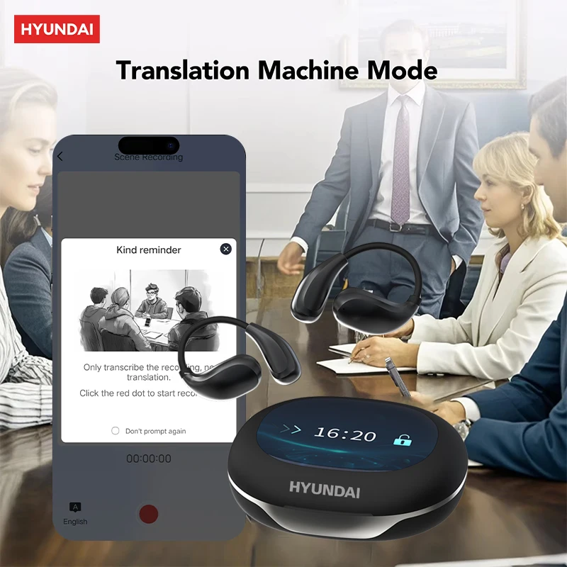 Choice HYUNDAl OpenAir Pro AI OWS Translation Earphones Multi languages Headphones Stereo Touch Display Earbuds ENC Call