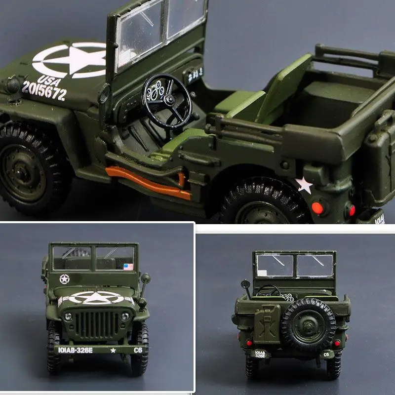 Scale model 1:43 1944 WILLYS JEEP off-road vehicle die-cast alloy car model collection decoration, Children\'s Day gift for boys.