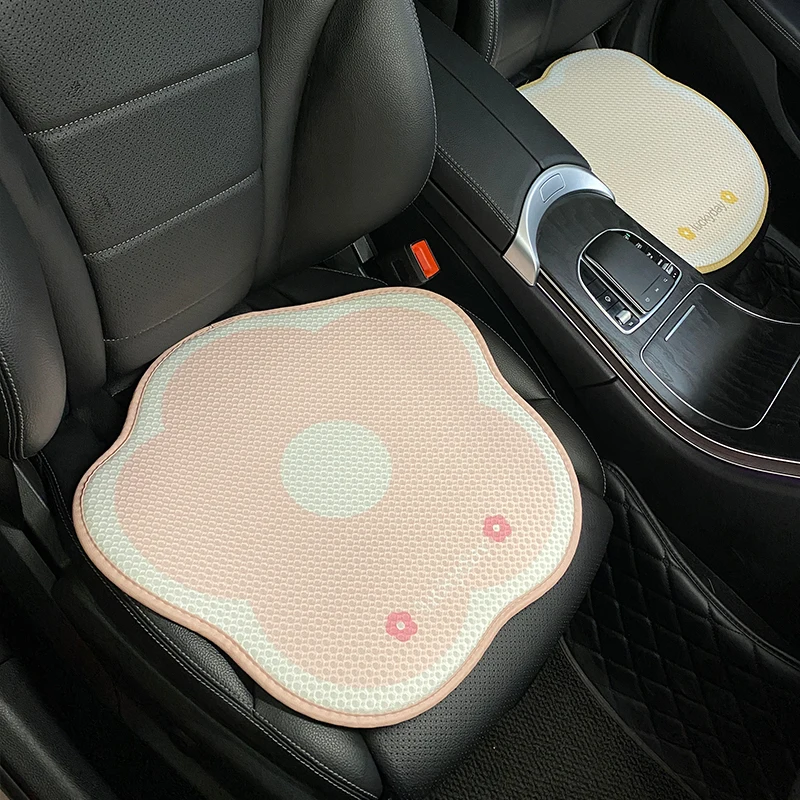 Creative New  Cartoon Tulip Bear Rabbit Four Seasons Universal 3D Breathable Mesh Rear Far Cushion  Car Seat Cover