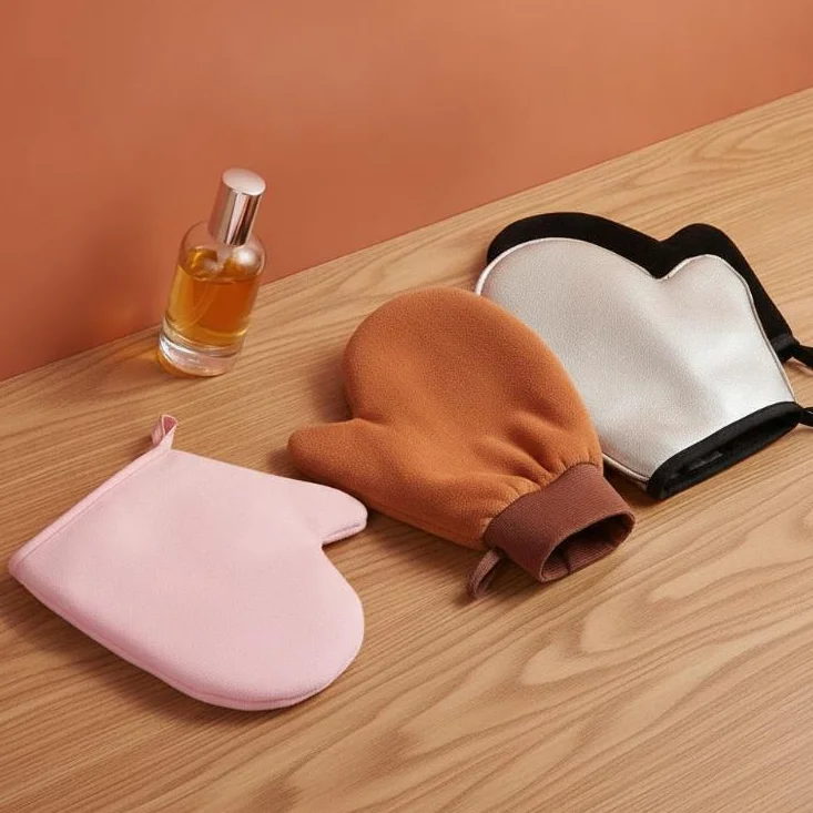 Double‑Sided Self‑Tanning Glove Mitt, Flocking Quick‑Dry Applicator Prevent Sticky Hands Body Lotion Makeup Tool