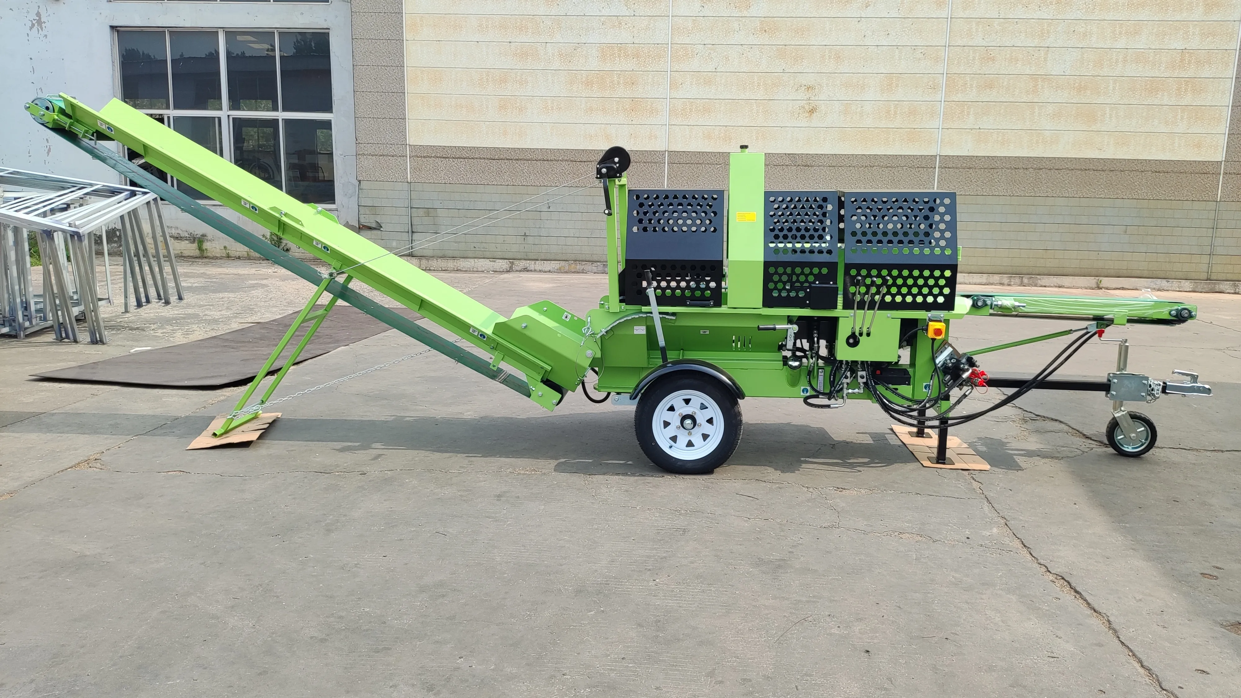Courtyard Timber Processor Electric Log Splitter Horizontal Firewood Cutter Wood Splitting Device for Household Farm Work