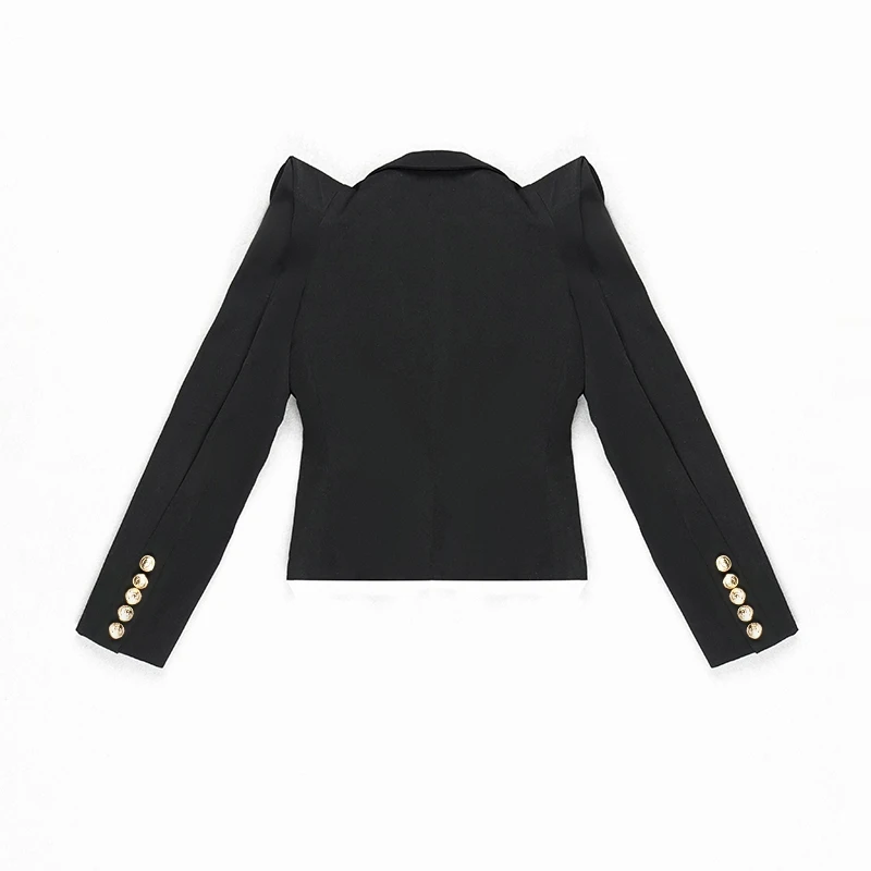 HIGH STREET New Fashion 2024 Designer Stylish Jacket Women's Slim Fitting Peak Shoulders Blazer