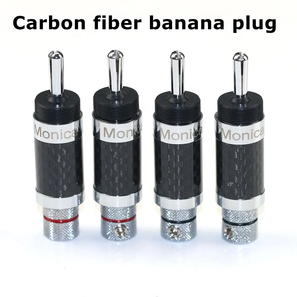 

Monica CF-202(R) Carbon Fiber Plated Banana Plug Speaker power amplifier plug Audio cable connector terminal accessories