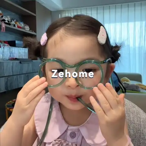 Creative personality cute drink lengthened crazy eyes glasses straws Internet celebrity children adult funny lazy drinking water