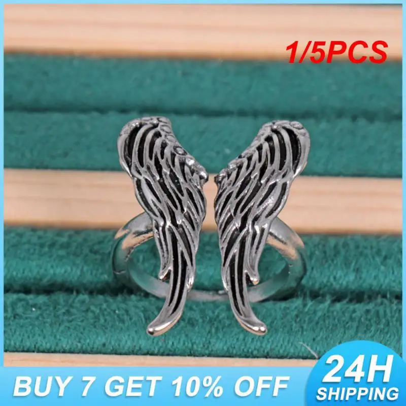 1/5PCS Simple Angel Ring No Fading Not Allergic Exquisite Decorative Ring Simple Ring No Deformation Comfortable Opening