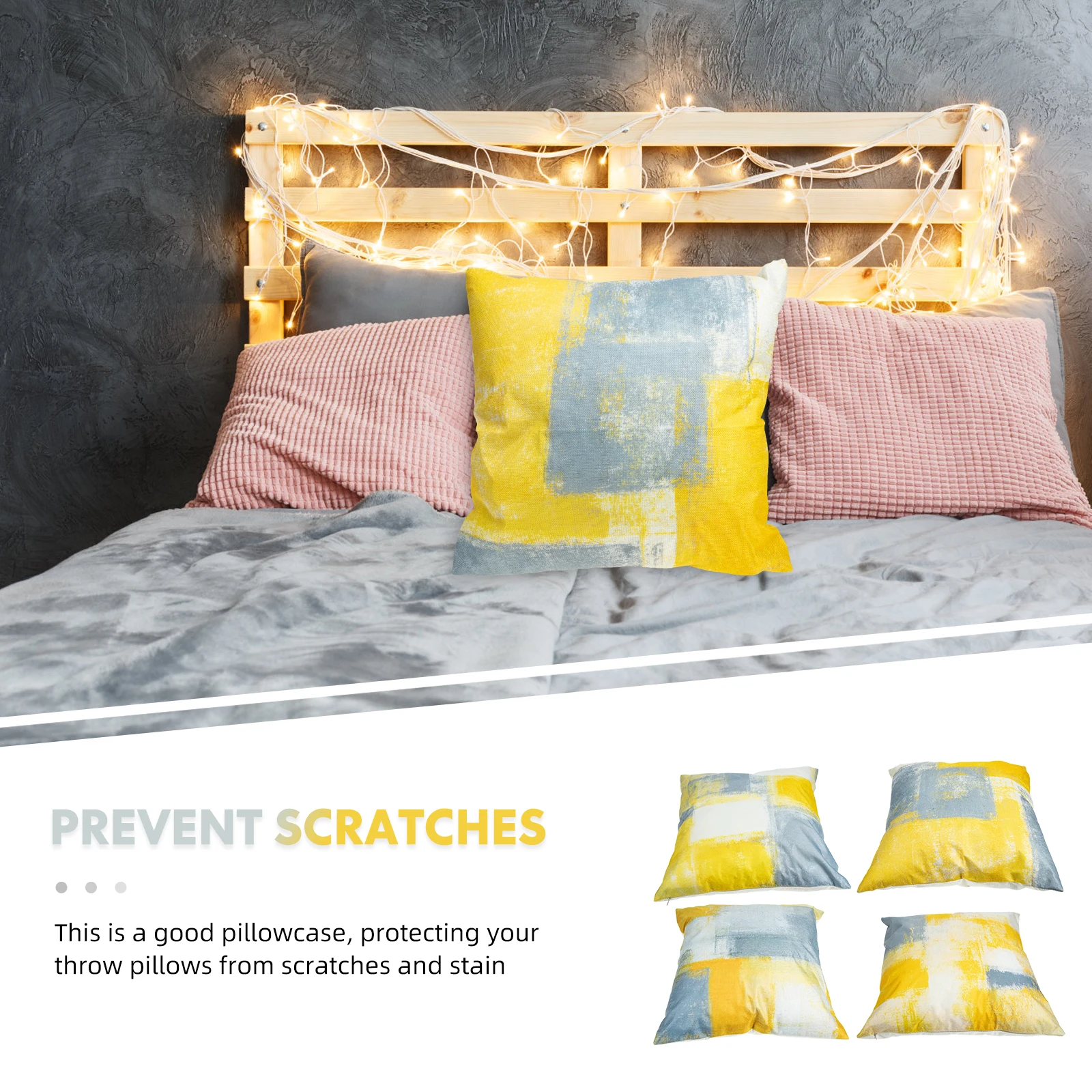 

4pcs Decorative Pillowcase High Quality Washable Throw Pillow Cover Throw Pillow Covers For Sofa Bed Chair Household Use