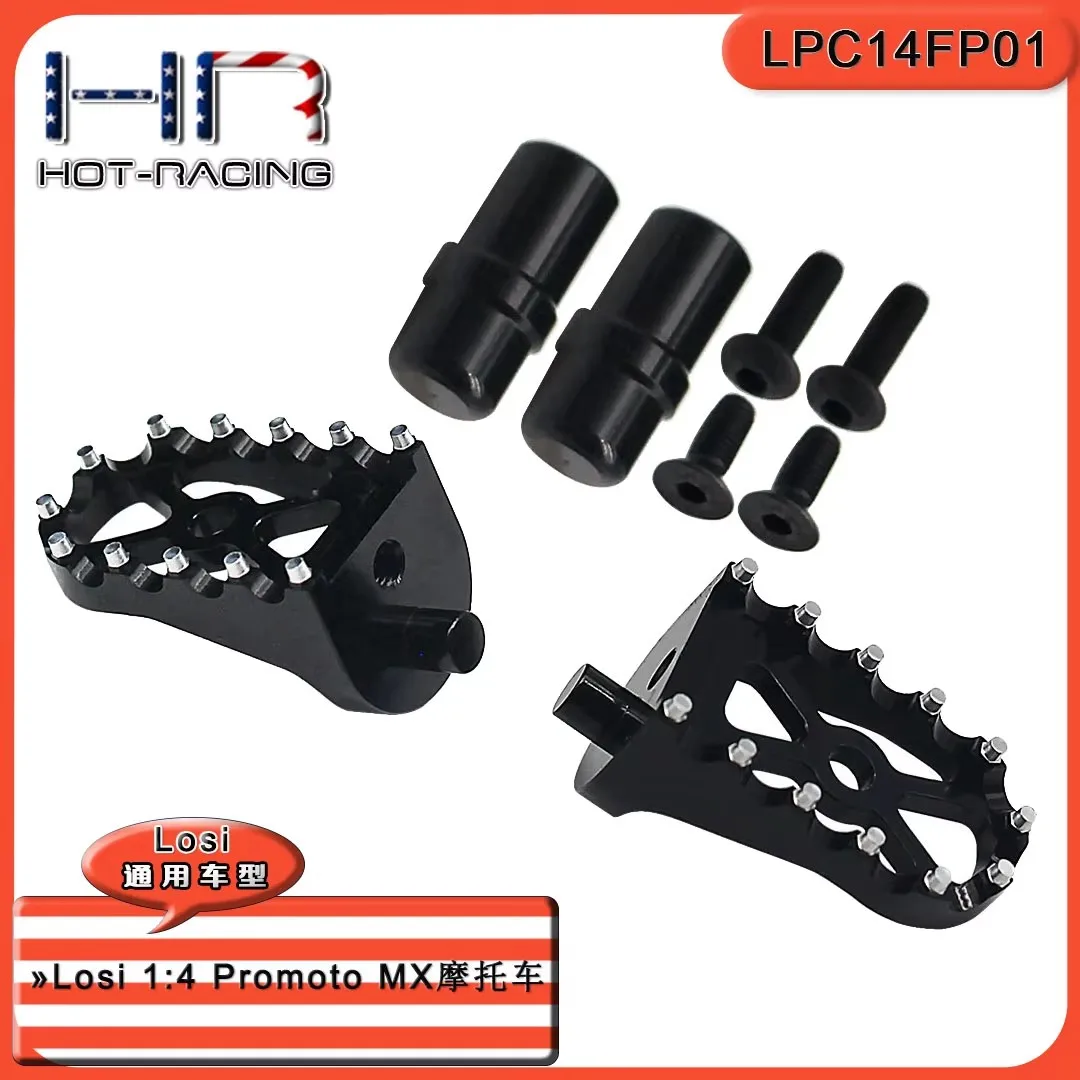 Hot Racing gefreesde aluminium replica voetsteunen voor 1/4e schaalLosi Promoto-MX motorfiets