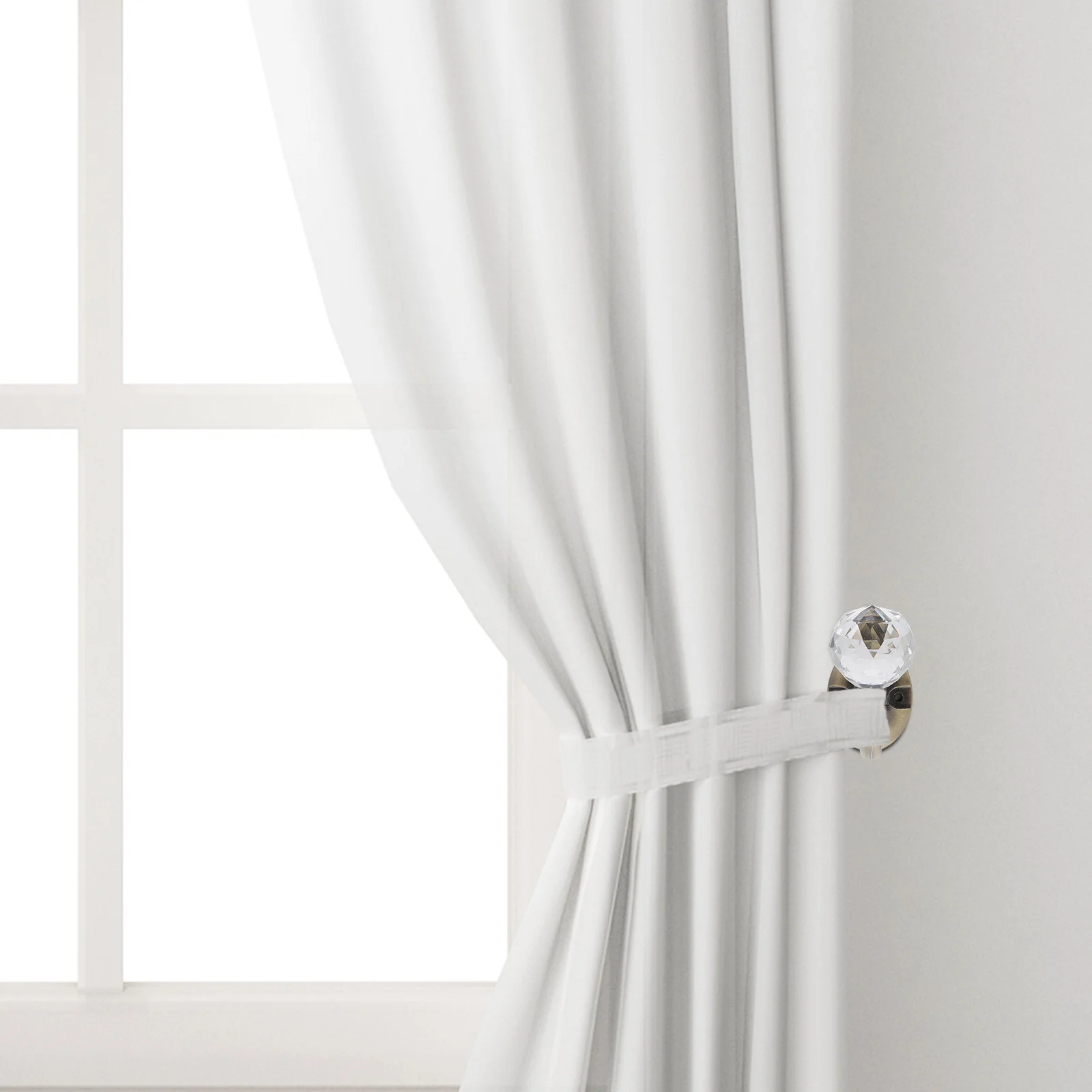 

2Pcs Zinc Alloy Crystal Curtain Hooks Creative Decorative Hangers Household Curtain Accessories Bathroom Dressing Room