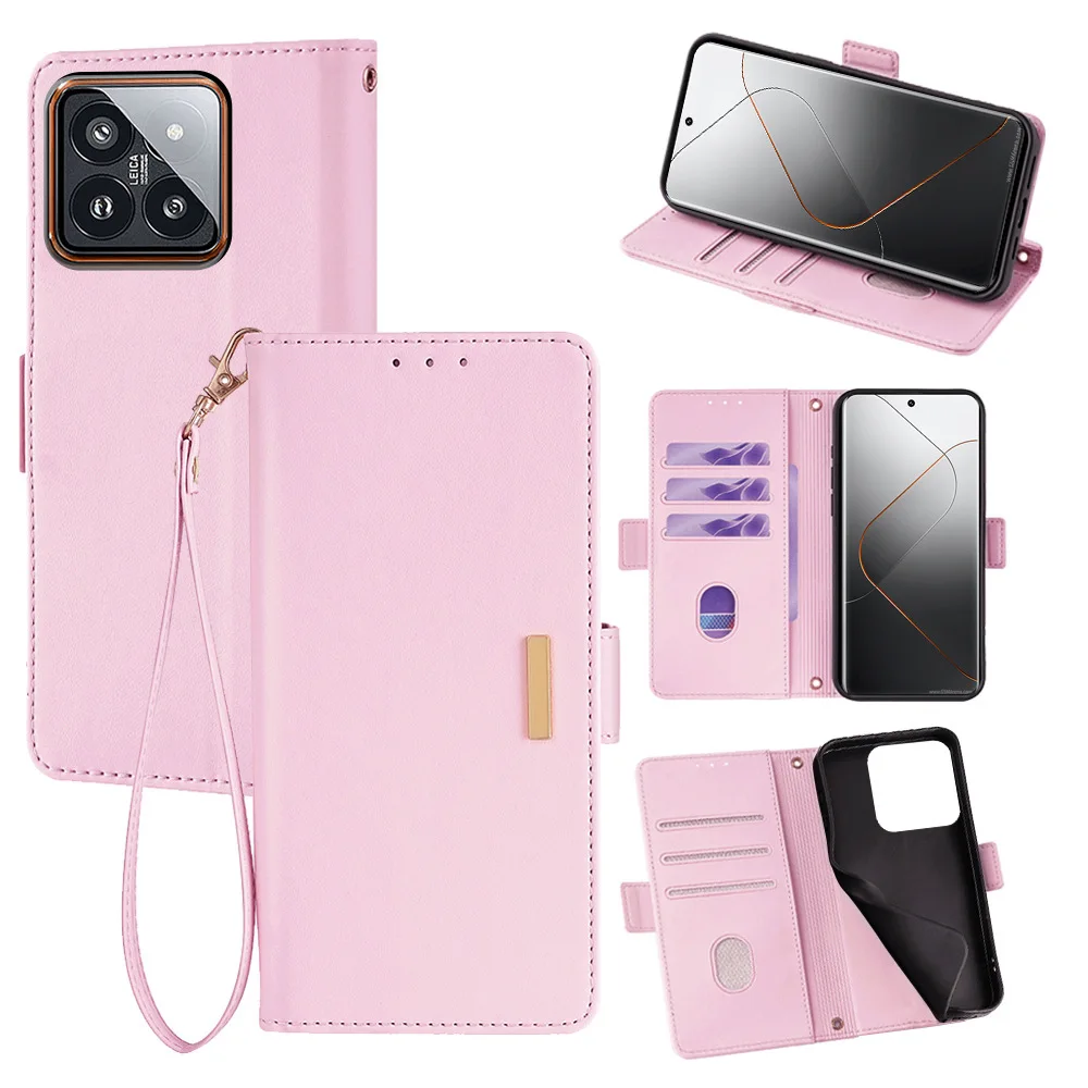 

Solid Color Leather Magnetic Flip Cover for Xiaomi 13 15 17 Ultra/12S 12X 13 11T 15T 14T Pro with Built-in Wallet Card Slots