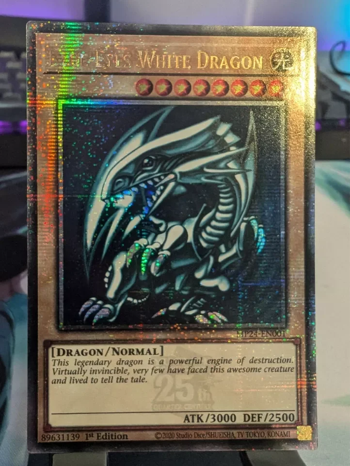 

Yugioh KONAMI MP24-EN001 Blue-Eyes White Dragon 25th Quarter Century Secret English 1st Edition Collection Mint Card