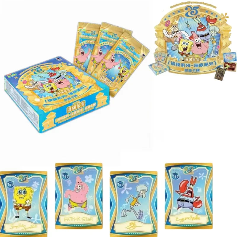 Official Licensed SpongeBob 25th Anniversary Limited Sealed Booster Box Rare Holo Trading Cards Patrick Star Collectible Gifts