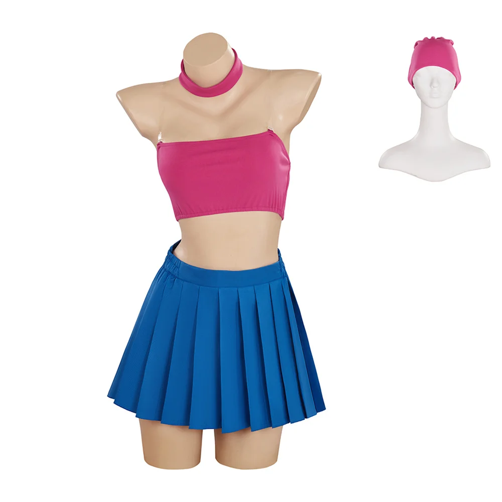 TV  Meg Griffin Cosplay Costume Sexy Tops Skirt with Hat Suits Halloween Carnival Outfit